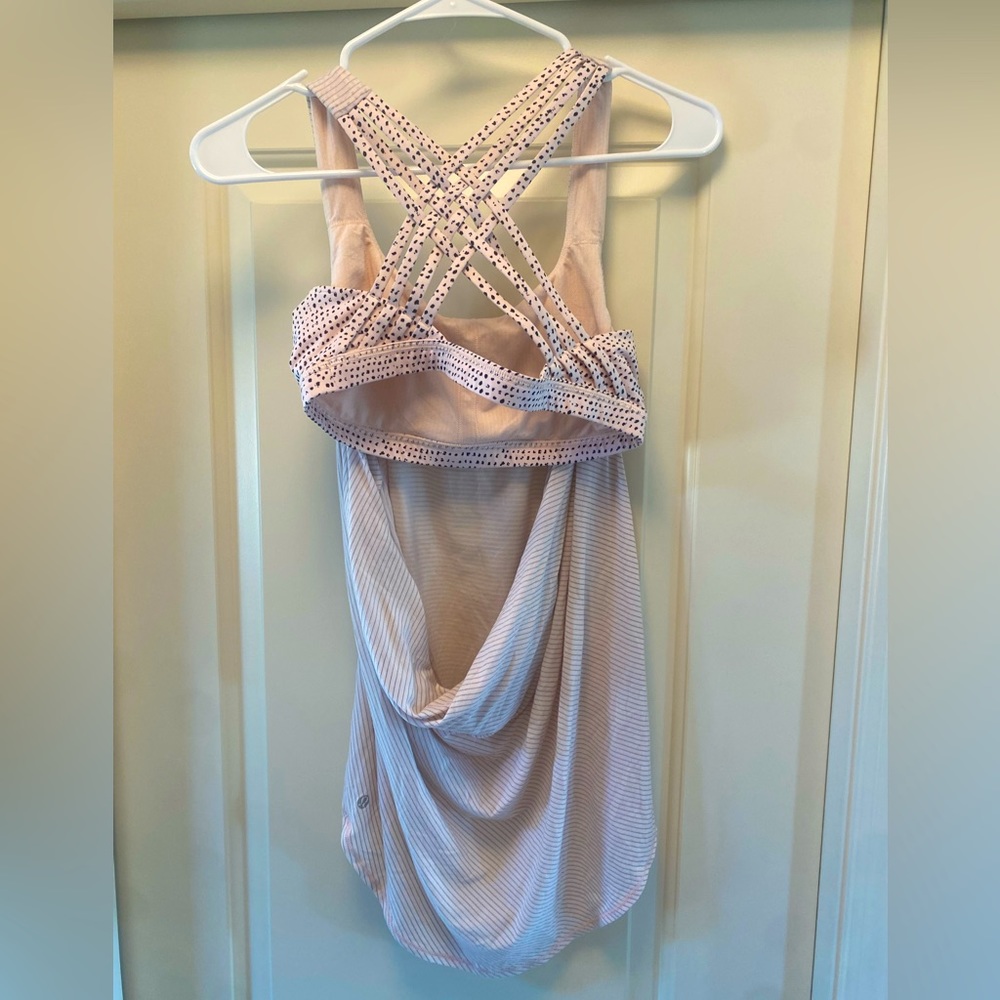 Lululemon Yoga Top - Light Pink, Crisscross Back Built-In Bra, Low Back